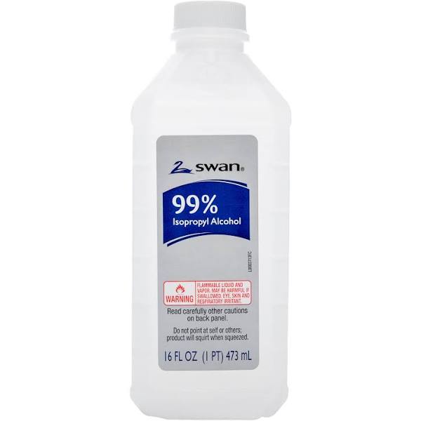 Swan Rubbing Alcohol 99% White - 16oz/12pk