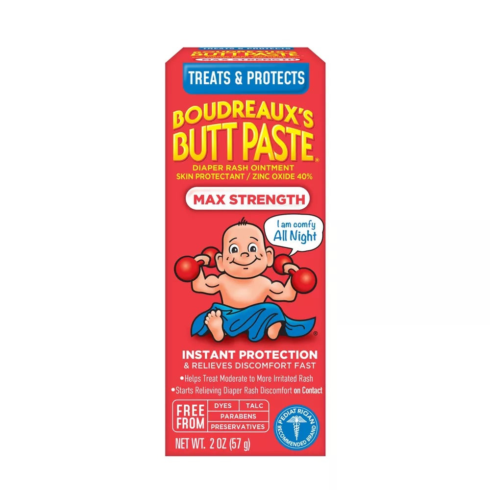 Boudreaux's Butt Paste Baby Diaper Rash Cream Maximum Strength - 2oz/36pk