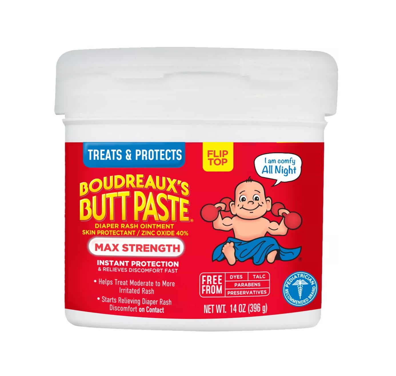 Boudreaux's Butt Paste Baby Diaper Rash Cream Maximum Strength - 14oz/6pk