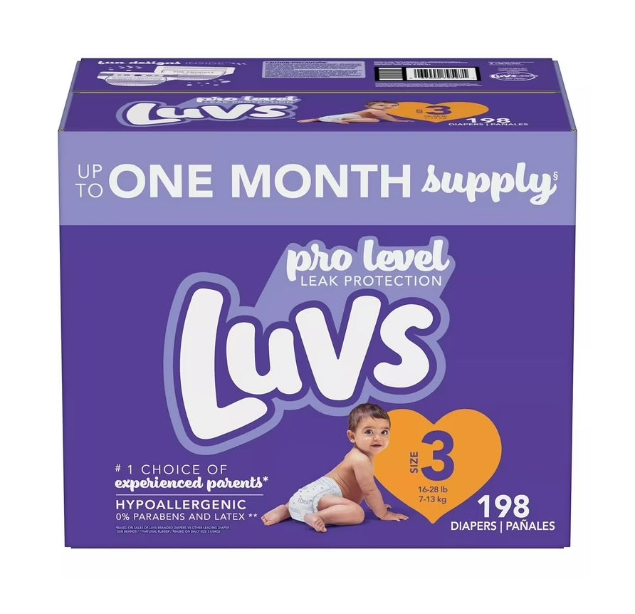 Luvs Diapers Size 3 - 198ct/1pk