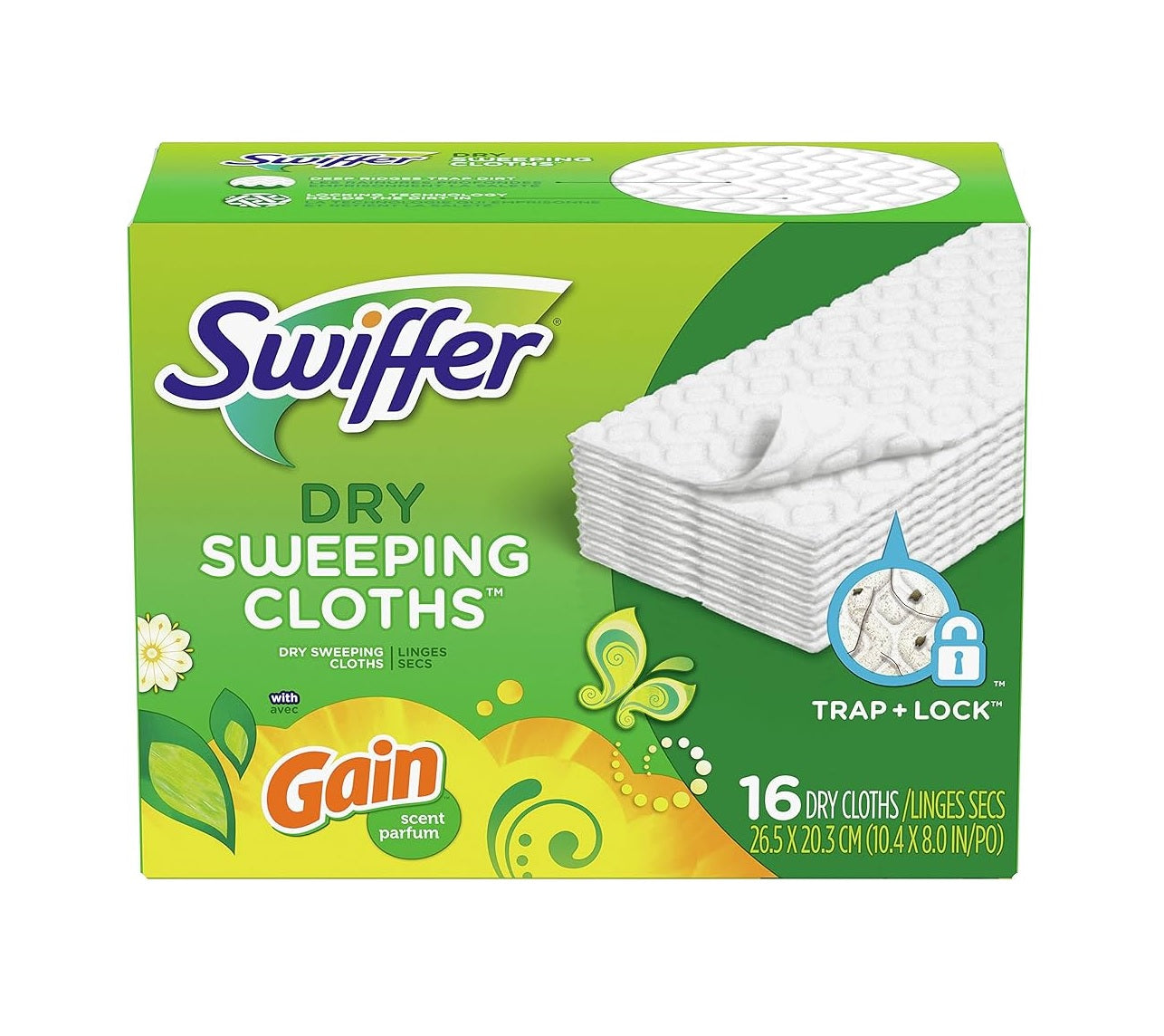 Swiffer Sweeper Dry Sweeping Pad Multi Surface Refills for Dusters Floor Mop Gain - 16ct/6pk