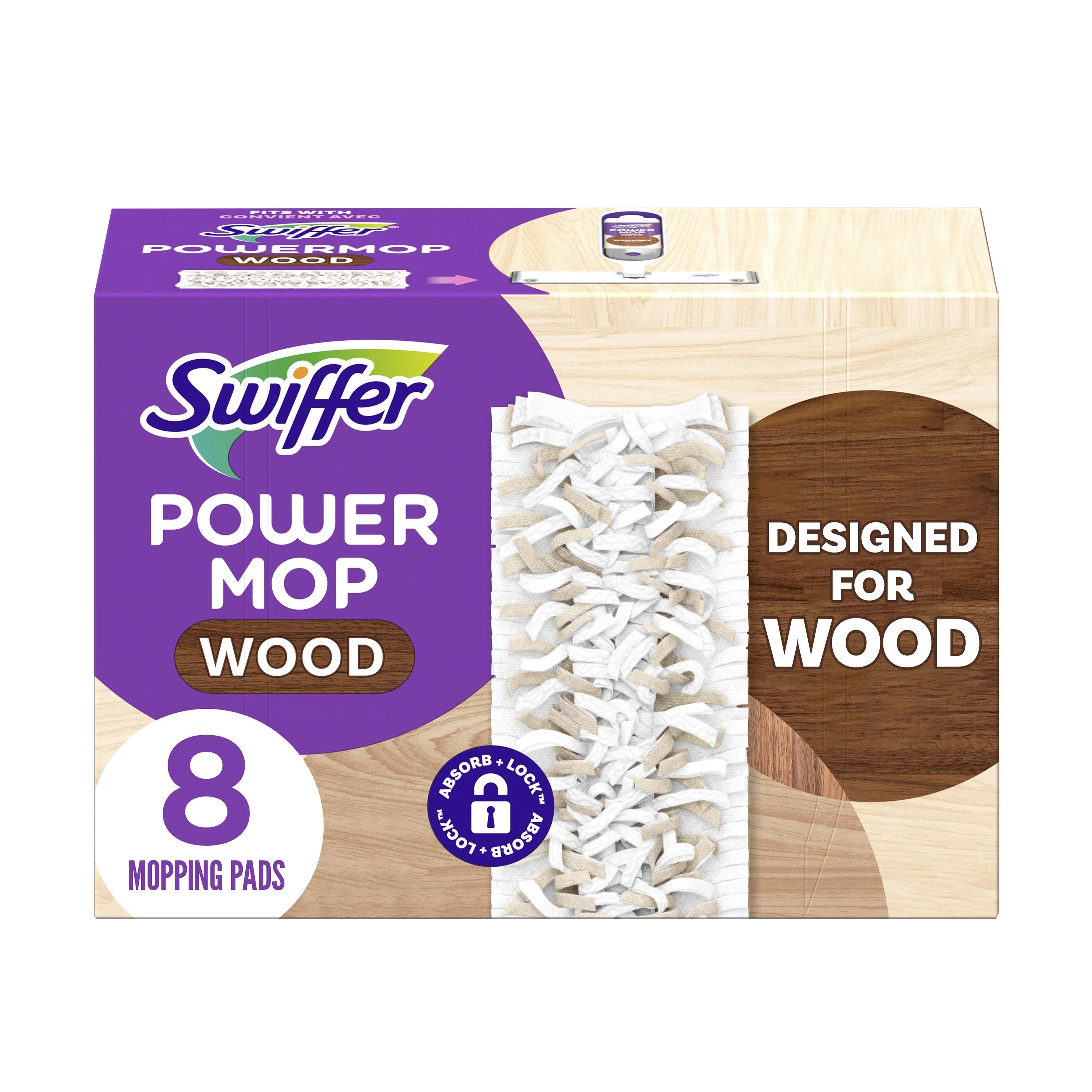 Swiffer Power Mop Wood Mopping Pad Refills for Floor - 8ct/2pk