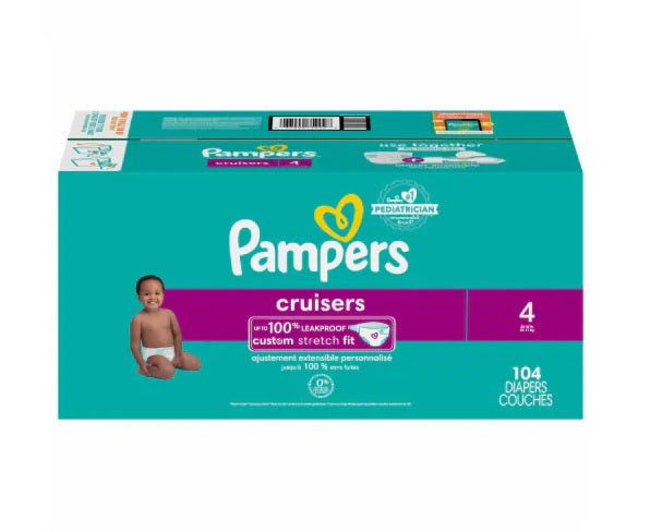 Pampers Cruisers Diapers Size 4 Giant - 104ct/1pk