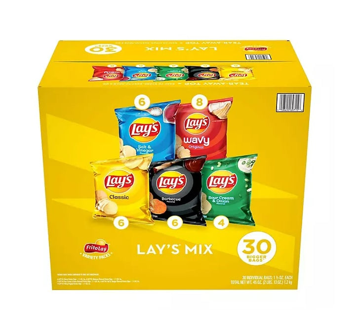 Lay's Mix Variety Pack Potato Chips - 30pk