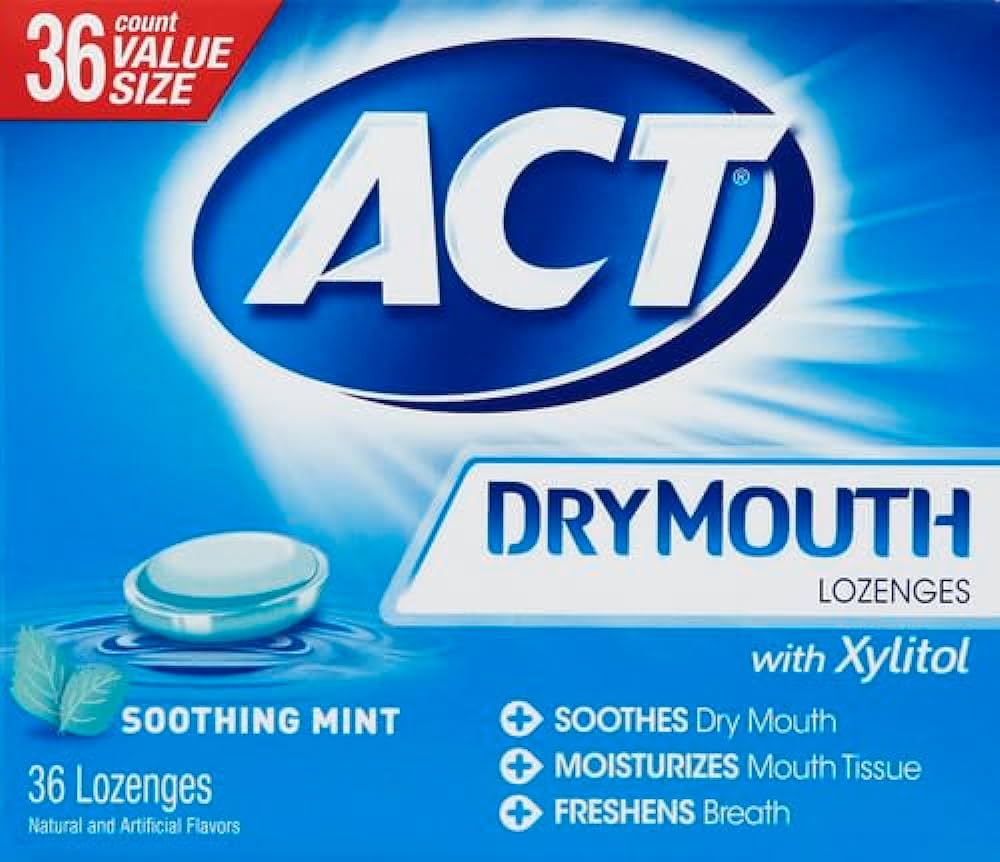 Act Dry Mouth Lozenges Soothing Mint - 36ct/24pk