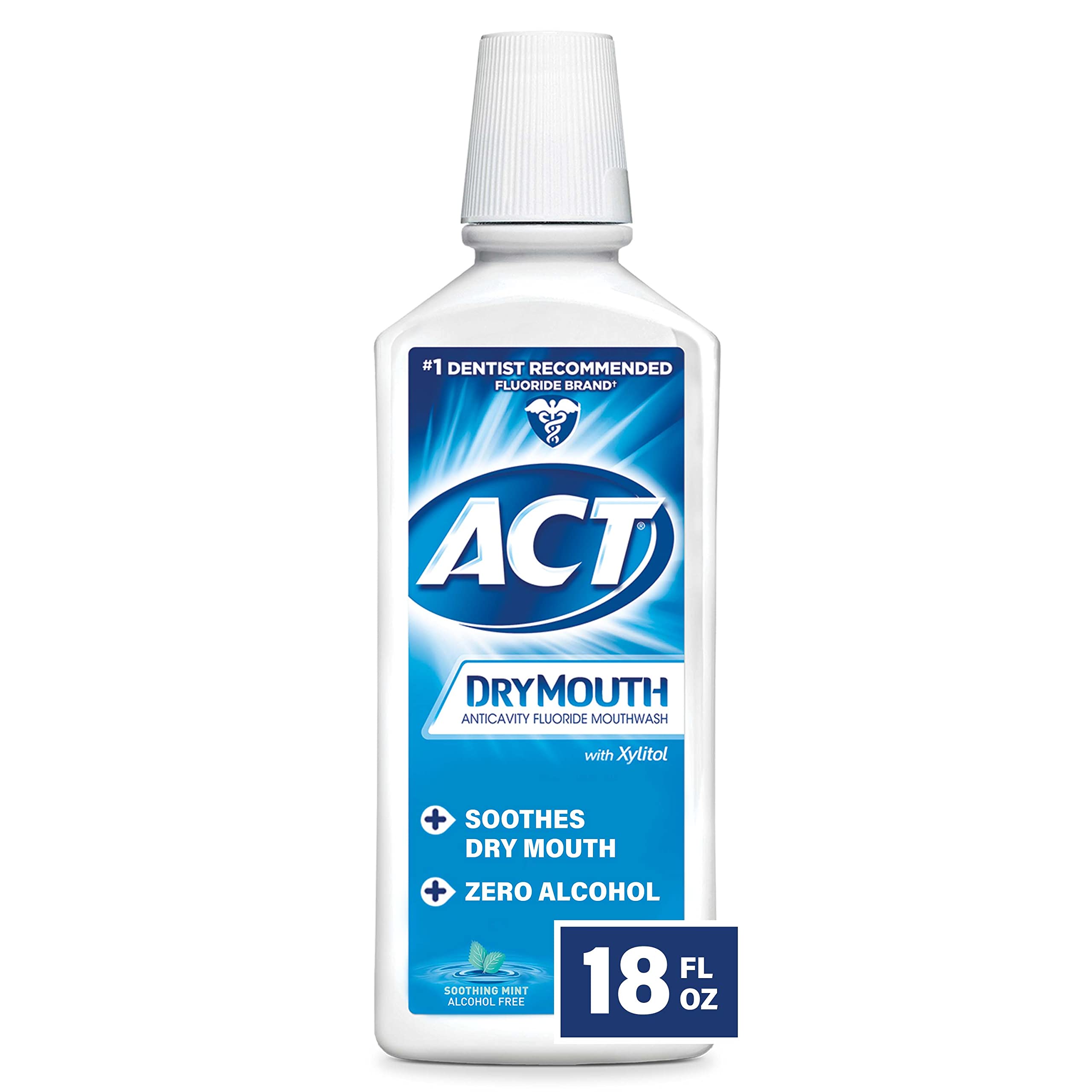 Act Dry Mouth Mouthwash Soothing Mint - 18oz/4pk