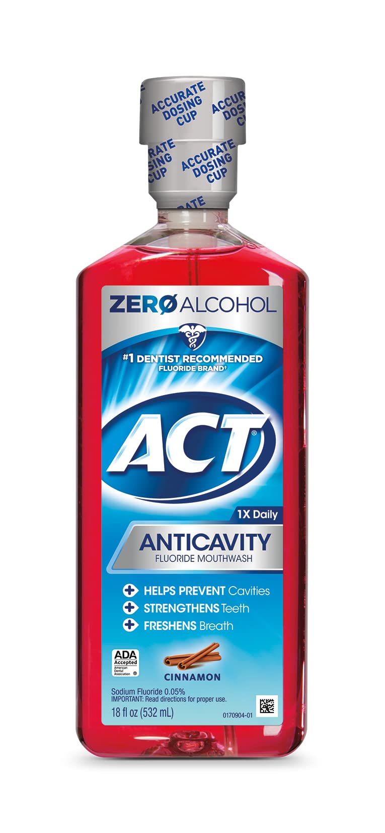 Act Mouthwash Cinnamon - 18oz/6pk