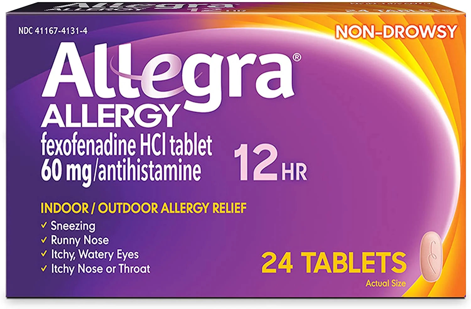 Allegra Allergy Adult 12 hour Tablets (60mg) - 12ct/36pk