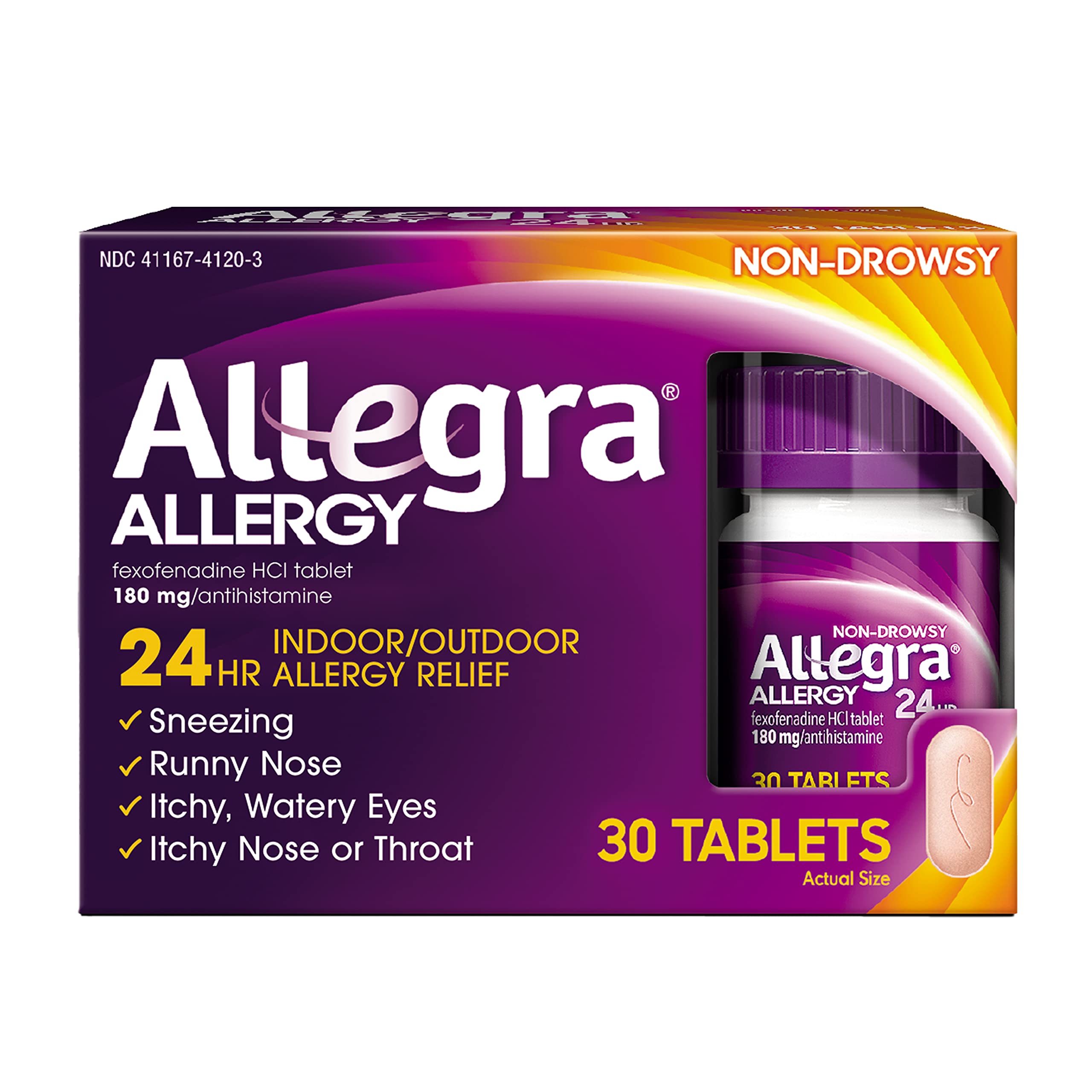 Allegra Allergy Adult 24 hour Tablets (180mg) - 30ct/36pk