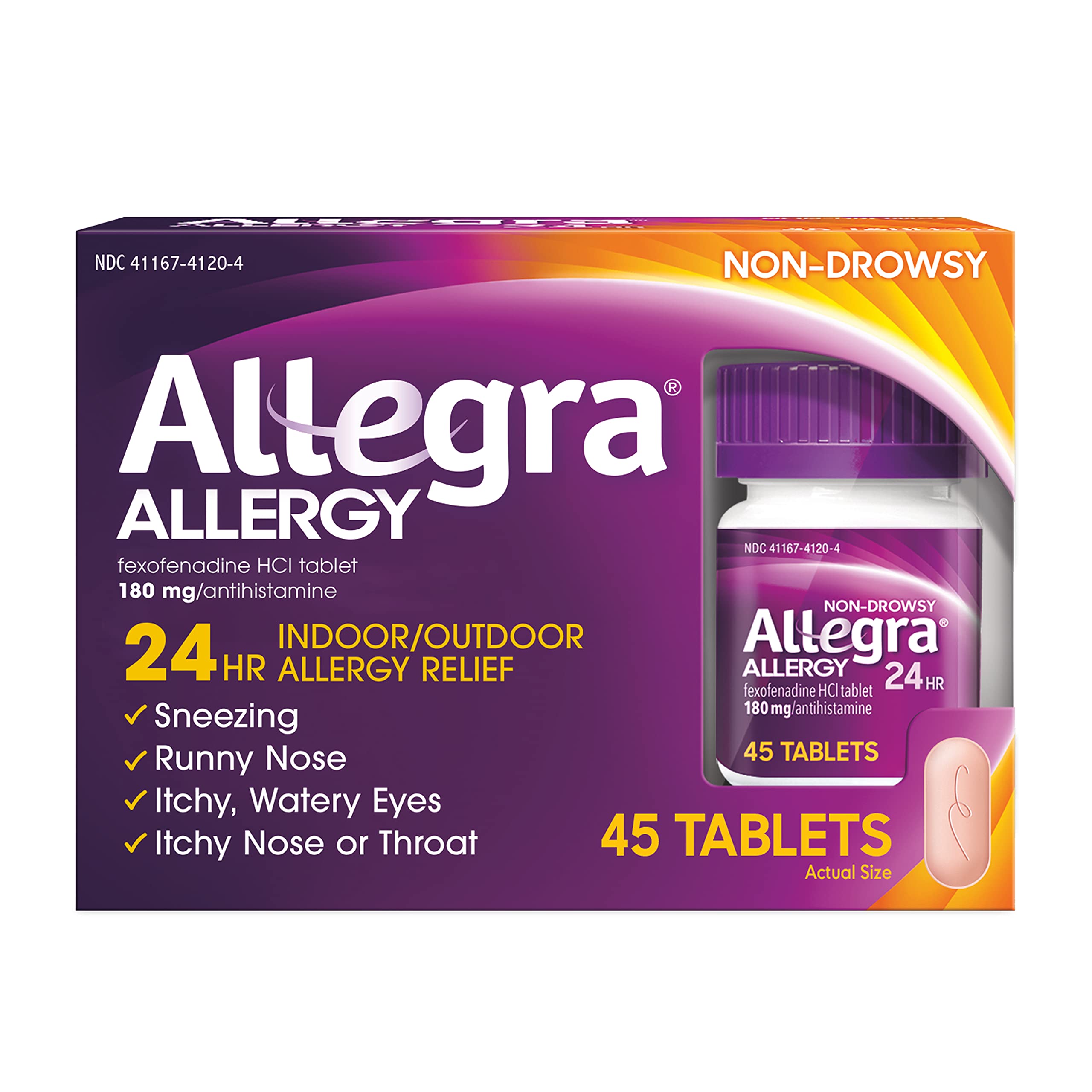 Allegra Allergy Adult 24 hour Tablets (180mg) - 45ct/36pk