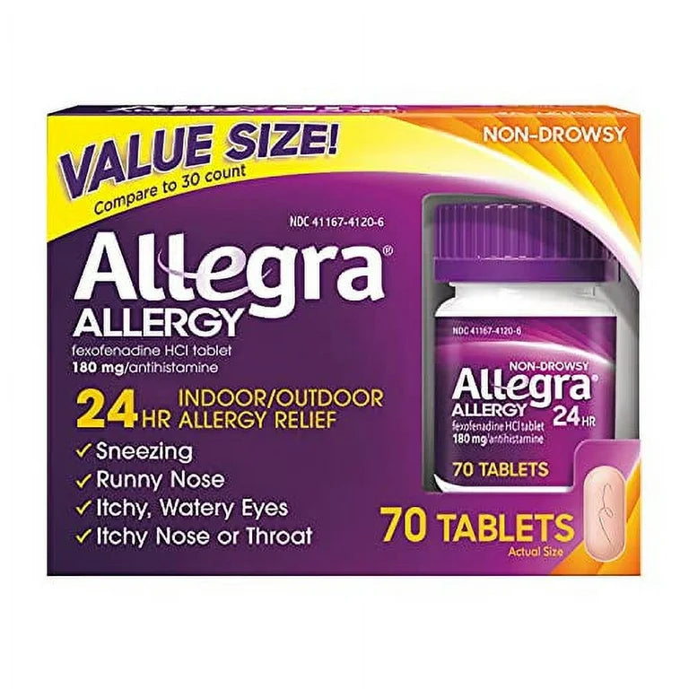 Allegra Allergy Adult 24 hour Tablets (180mg) - 70ct/24pk