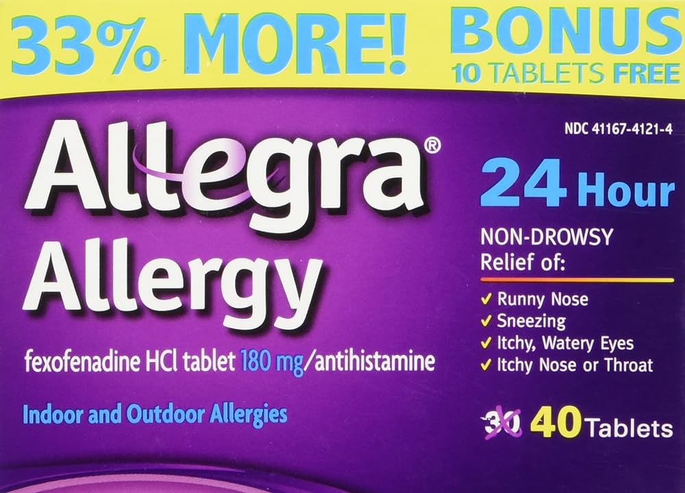 Allegra Allergy Adult Bonus 24 hour Tablets (180mg) - 40ct/36pk