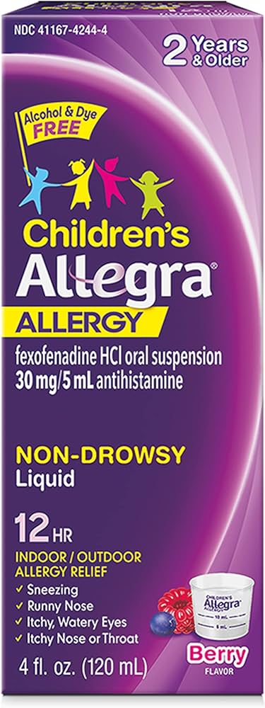 Children Allegra Allergy 12 hour Oral Suspension Berry Flavor (30mg) - 4oz/24pk