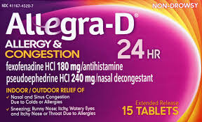 Allegra D Allergy & Congestion 24 hour Tablets (240mg pse/180mg fex) - 15ct/36pk