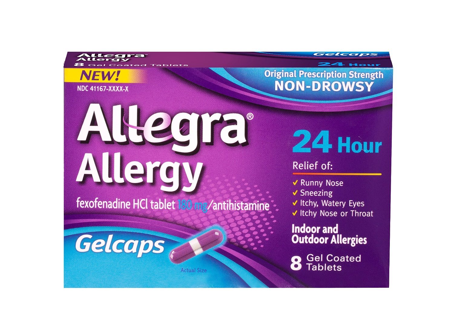 Allegra Allergy 24 hour Gelcaps (180mg) - 8ct/24pk