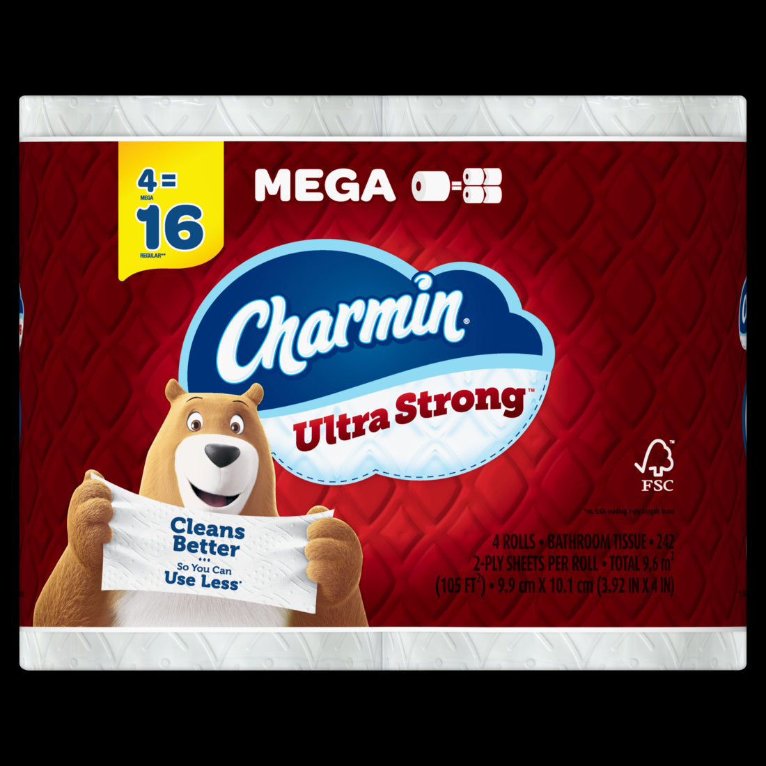 Charmin Ultra Strong Toilet Paper 242 Sheets Per Roll 4 Mega Roll - 4ct/8pk