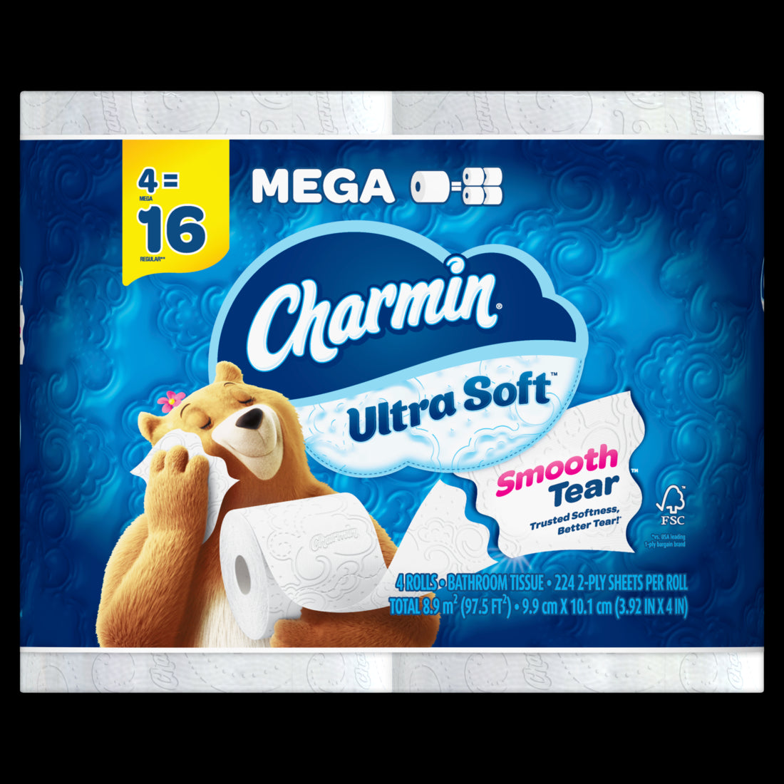 Charmin Ultra Soft Toilet Paper 224 Sheets Per Roll 4 Mega Rolls - 4ct/8pk