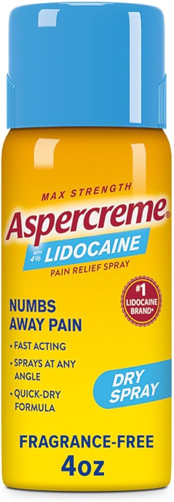 Aspercreme Lidocaine Pain Relief Dry Spray - 4oz/12pk