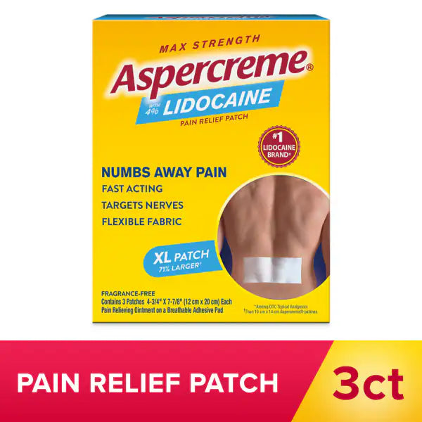 Aspercreme Lidocaine Pain Relief Patch XL - 3ct/24pk