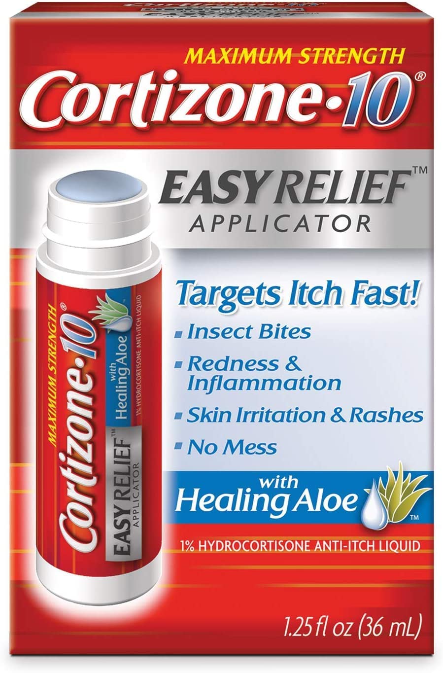 Cortizone 10 Maximum Strength Easy Relief Applicator with Healing Aloe - 1.25oz/24pk