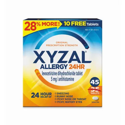 Xyzal Allergy Adult 24 hour Bonus Tablets - 45ct/24pk