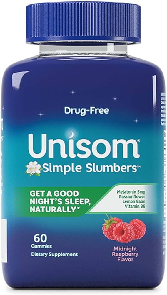 Unisom Simple Slumbers Midnight Raspberry Flavor Gummies - 60ct/12pk