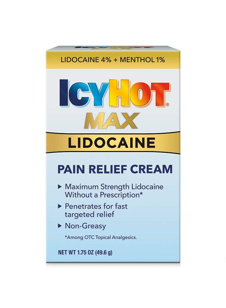 Icy Hot Max Strength Pain Relief Cream Plus Lidocaine & Menthol - 1.75oz/12pk