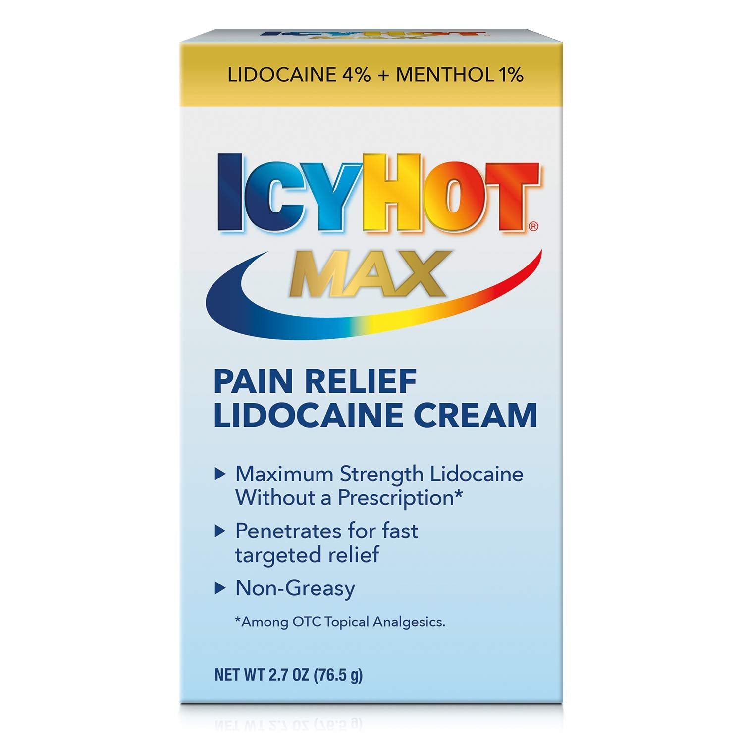 Icy Hot Max Strength Pain Relief Cream Plus Lidocaine & Menthol - 2.7oz/12pk