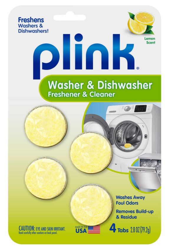 Plink Washer & Dishwasher Freshener & Cleaner Tablets 4 Uses - 2.8oz/12pk