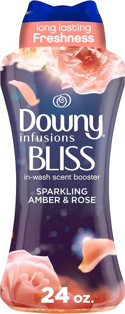 Downy Infusions Bliss In Wash Laundry Scent Booster Beads Sparkling Amber & Rose - 24oz/4pk