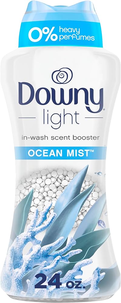 Downy Light In Wash Laundry Scent Booster Ocean Mist with No Heavy Perfume- 24oz/4pk