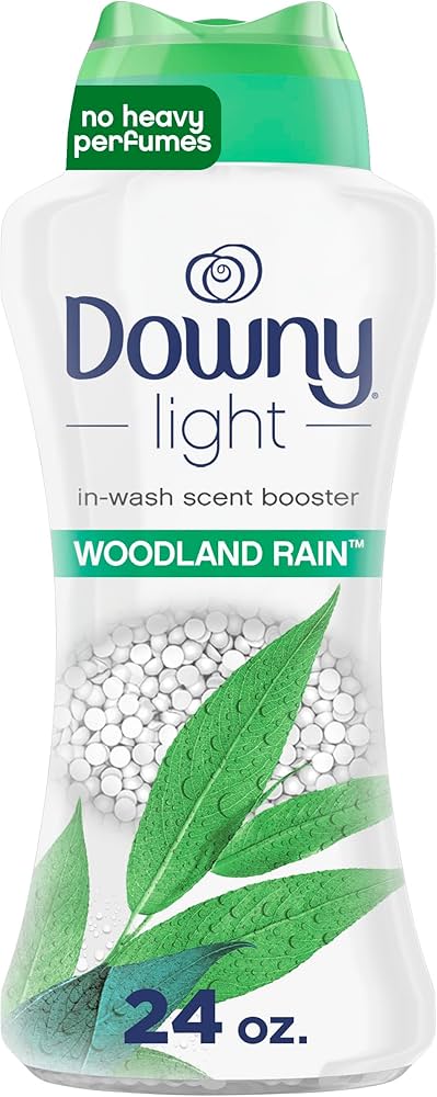 Downy Light In Wash Laundry Scent Booster Woodland Rain with No Heavy Perfume- 24oz/4pk