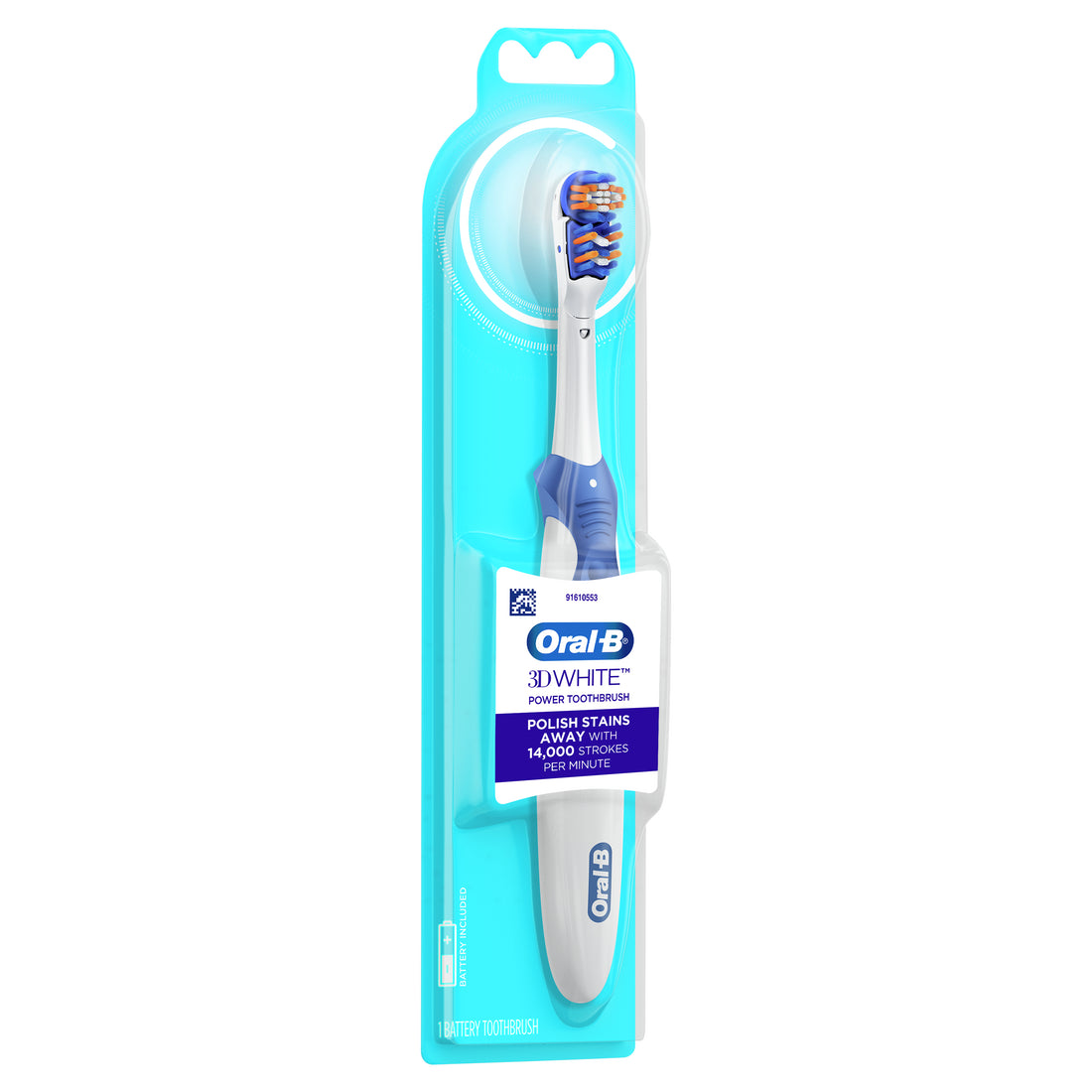 Oral-B 3D White Battery Power Electric Toothbrush (Colors may vary) - 1ct/48pk