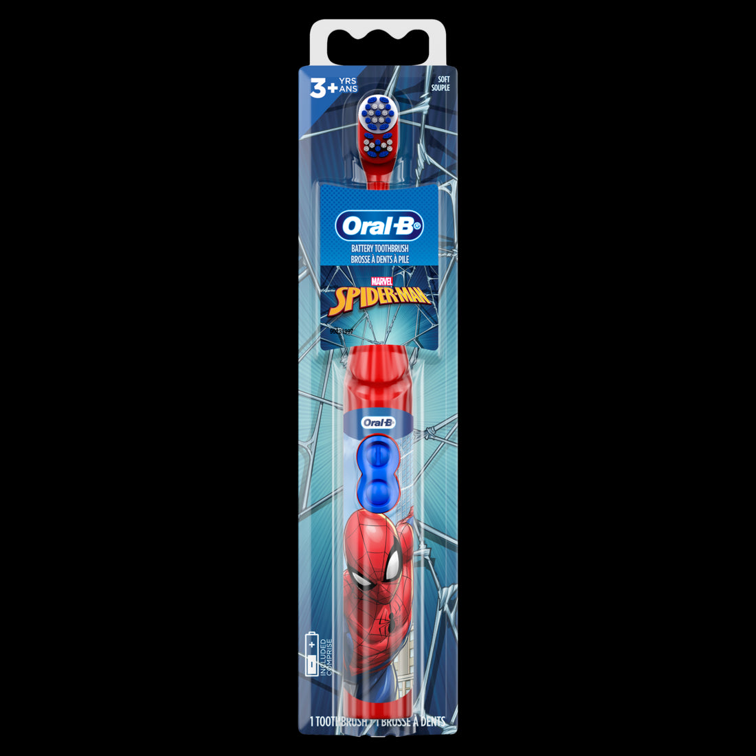 Oral-B Kid's Battery Toothbrush featuring Marvel's Spiderman Soft Bristles - 1ct/24pk