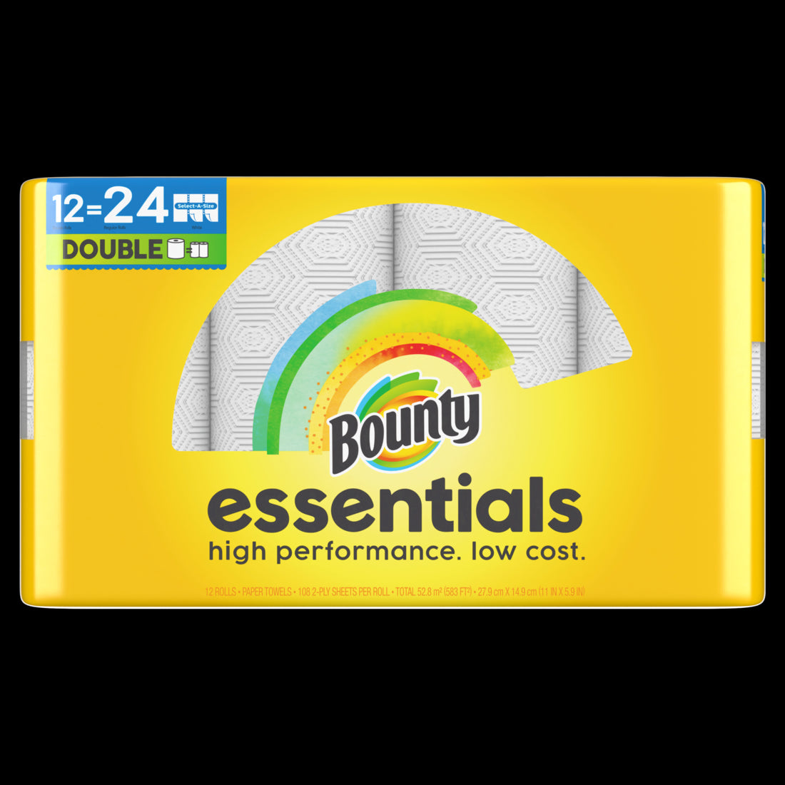 Bounty Essentials Select-A-Size Paper Towels 12 Double Rolls 108 Sheet per Roll - 12ct/1pk