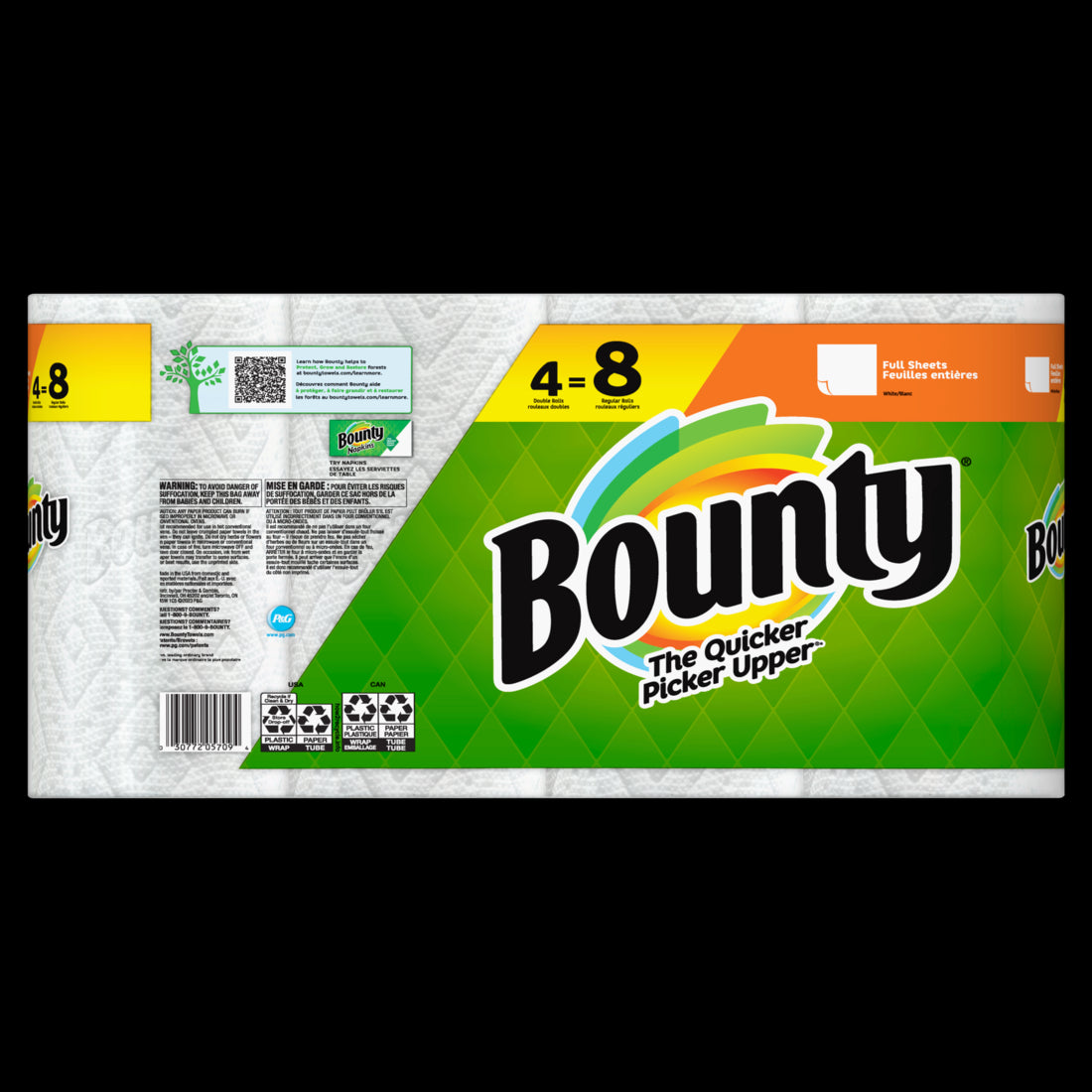 Bounty Full Sheet Paper Towels 4 Double Rolls White 58 Sheets per Roll - 4ct/6pk