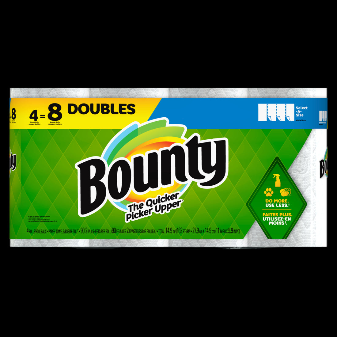 Bounty SAS Paper Towels 4 Double Rolls White 90 Sheets Per Roll - 4ct/6pk