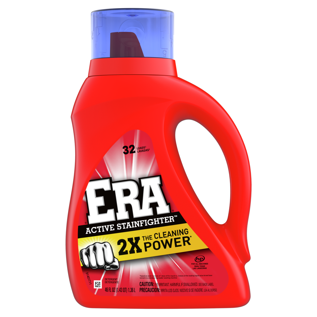 Era 2X Ultra Active Stainfighter Formula Liquid Laundry Detergent 32 Loads - 46oz/6pk
