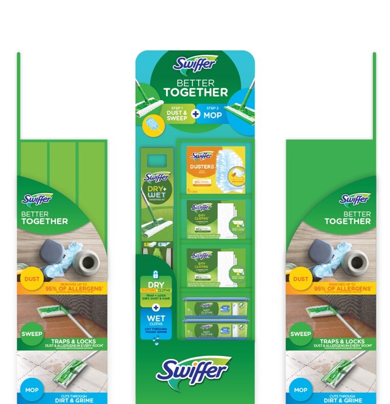 Swiffer Sweeper Dry & Wet Display ( Dry Cloth Refill 3ct, Dry&Wet Refill 2in1 5ct, Duster Refill 3ct , Wet Cloth Refill Lavender 4ct ) - 15ct