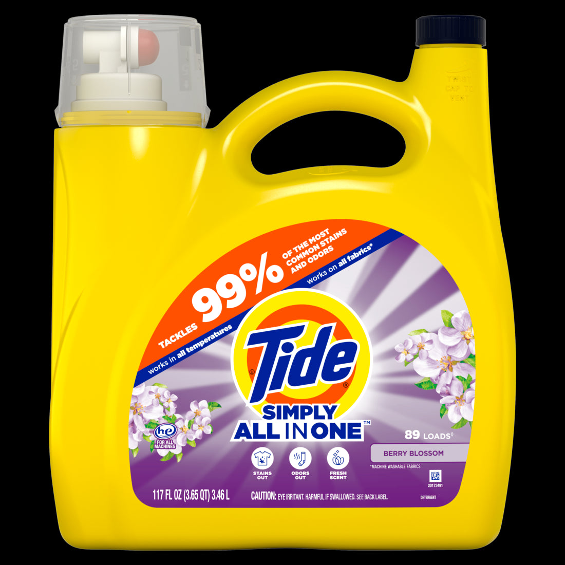 Tide Simply Clean & Fresh Liquid Laundry Detergent Berry Blossom Scent 89 Loads - 117oz/4pk