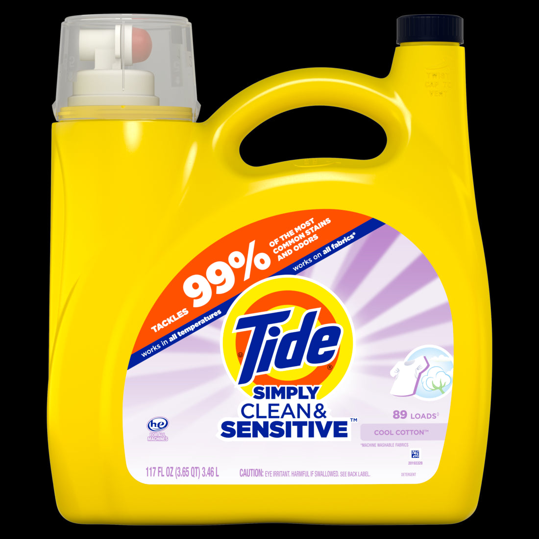 Tide Simply Clean & Sensitive Liquid Laundry Detergent Cool Cotton Scent 89 Loads - 117oz/4pk