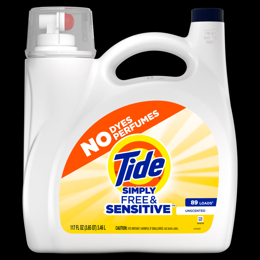 Tide Simply Liquid Laundry Detergent Free & Sensitive Scent 89 Loads - 117oz/4pk