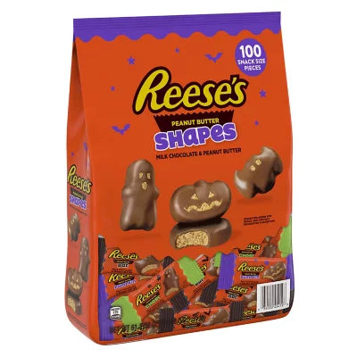 Reese's Halloween Milk Chocolate Peanut Butter Shapes Candy Snack Size - 100ct/1pk