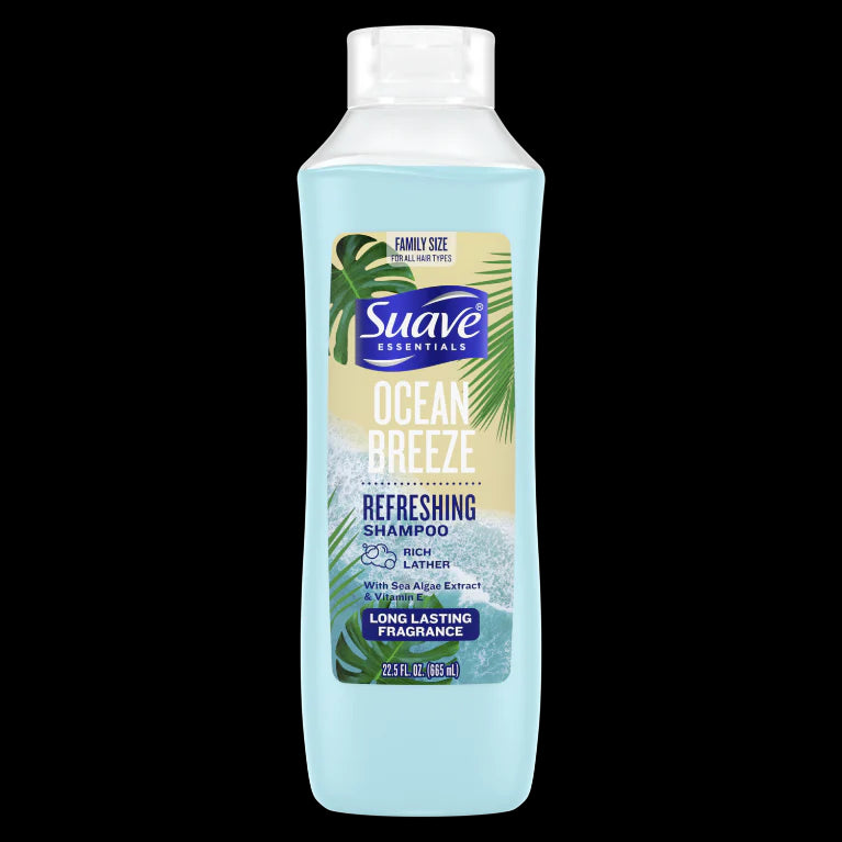 Suave Essentials Ocean Breeze Refreshing Shampoo - 22.5oz/4pk