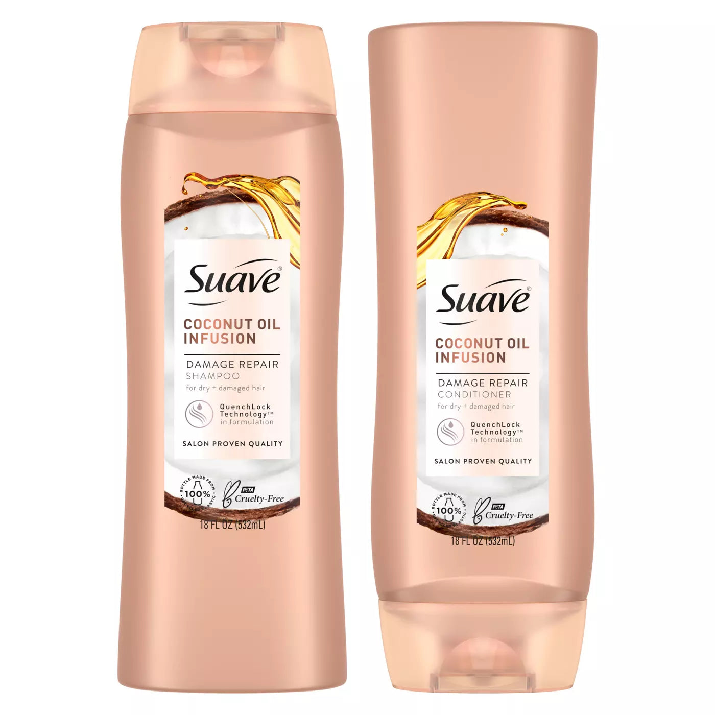 Suave Coconut Oil Infusion Shampoo & Conditioner (2) - 18oz/4pk