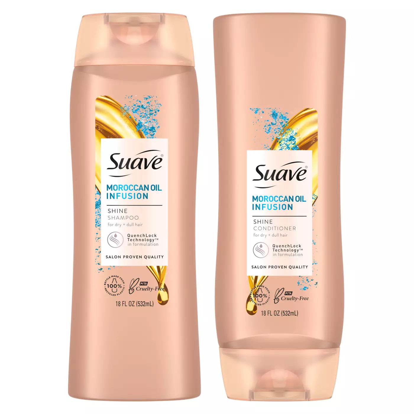 Suave Moroccan Infusion Shine Shampoo & Conditioner (2) - 18oz/4pk