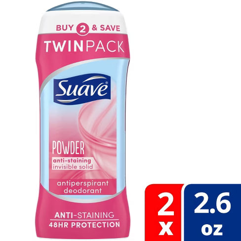 Suave Antiperspirant Deodorant in Powder Twin Pack - 2.6oz/6pk