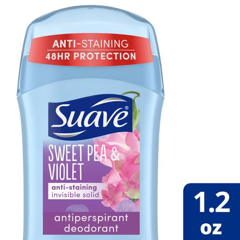 Suave Antiperspirant Deodorant in Sweet Pea and Violet - 1.2oz/12pk
