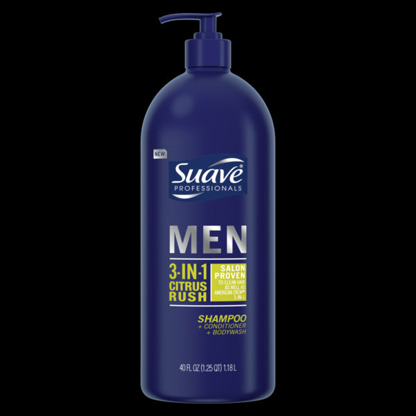 Suave Men Citrus Rush 3in1 Pump - 40oz/3pk