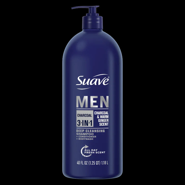 Suave Men Charcoal 3in1 Pumo - 40oz/3pk